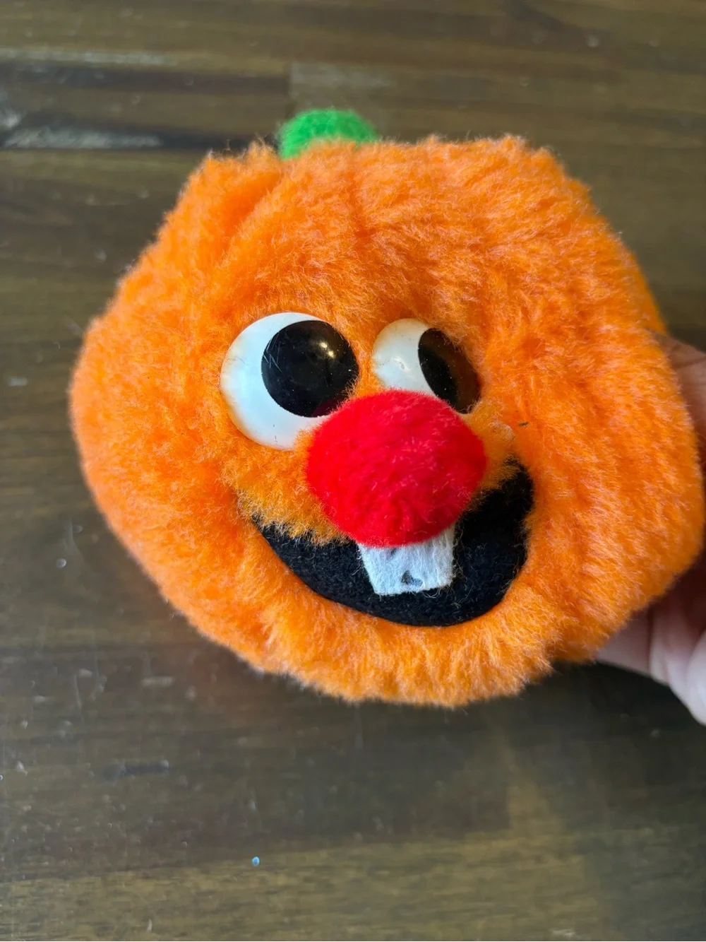 Vintage Plush USA Pumpkin Funky Ugly Goofy Buckteeth Mini Small Y2K